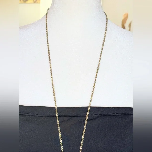 Vintage Gold Tone Puffy Heart Pendant Necklace Rope Chain 24” - Picture 4 of 12